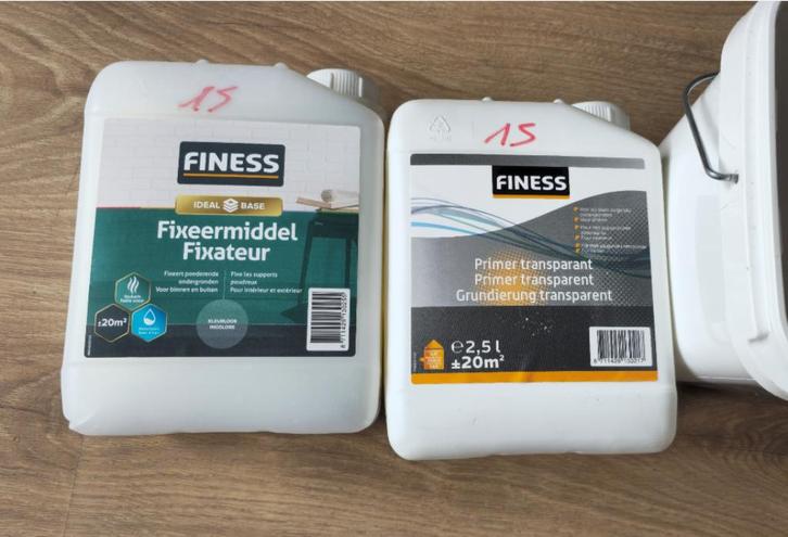 FINESS Fixateur 2,5L pour mur poreux ou première couche, Doe-het-zelf en Bouw, Schildersmaterialen, Nieuw, Ophalen