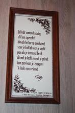 Toon Hermans tegelspreuk , in houten kader. +- 21x11 cm, Enlèvement ou Envoi, Comme neuf, Autres types