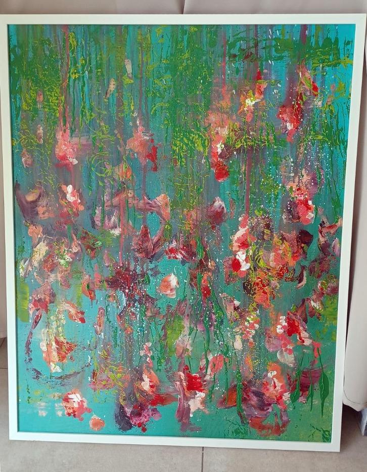 Les Fleurs schilderij Laura Capellini, Antiek en Kunst, Kunst | Schilderijen | Modern, Ophalen
