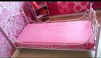 Roze smeedijzeren bed en plank, Huis en Inrichting, Slaapkamer | Bedden, Ophalen, Gebruikt, 90 cm, 190 cm of minder