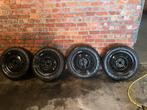 Stalen velgen met winterbanden 4 x 100, Auto-onderdelen, Banden en Velgen, Ophalen, Gebruikt, 15 inch, Velg(en)