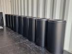 Zwarte vlamvertragende prullenbakken – 9 stuks – 51 liter, Ophalen of Verzenden, Zo goed als nieuw, IJzer, Met deksel