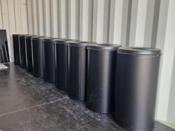 Zwarte vlamvertragende prullenbakken – 9 stuks – 51 liter  beschikbaar voor biedingen