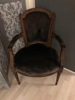 Belle chaise pour femme avec housse en velours brun antique., Enlèvement