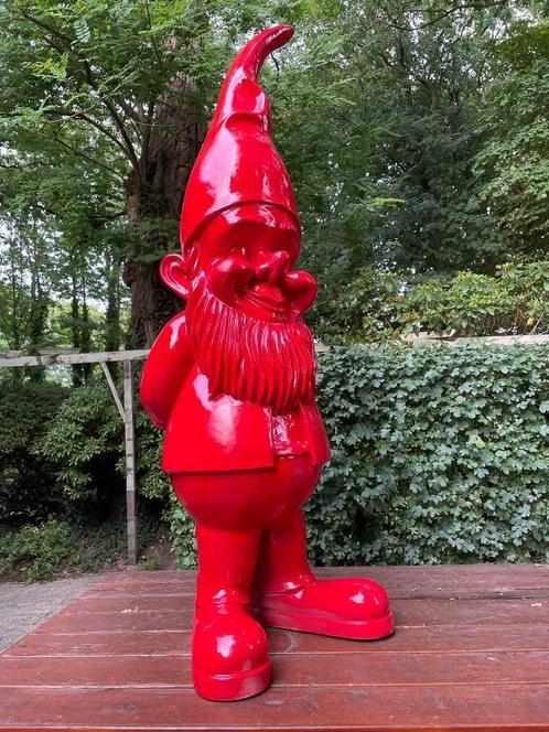 (Tuin)Beeld grote tuinkabouter puntmuts, tuin, zwembad 155cm, Tuin en Terras, Tuinbeelden, Nieuw, Tuinkabouter, Kunststof, Ophalen