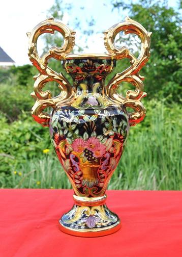 vase decoratif faience bequet double anses 