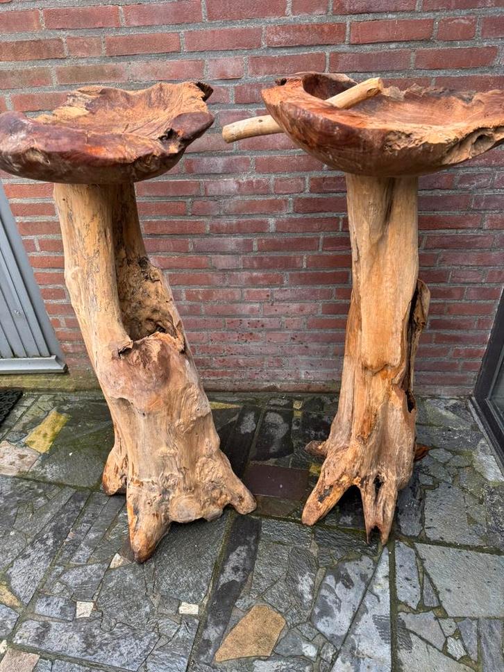 Grand arbre de jeu perroquets et tronc, bois de teck, Animaux & Accessoires, Oiseaux | Accessoires, Comme neuf, Enlèvement