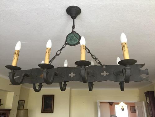 Antieke smeedijzeren kroonluchter, Antiek en Kunst, Antiek | Verlichting, Ophalen