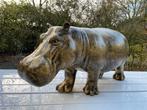 Beeld Nijlpaard, gazon, tuin 90 cm, Ophalen, Nieuw, Kunststof, Dierenbeeld