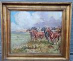 Huile sur toile chevaux signe Achille kettelle, Antiquités & Art, Art | Peinture | Classique, Enlèvement ou Envoi