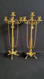 (13) Franse bronzen kandelaars in Impire-stijl, circa 1870, Ophalen of Verzenden, Koper of Brons