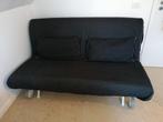 Zwarte zetel /slaapbank met kussens, afneembare hoes,, Huis en Inrichting, Slaapkamer | Slaapbanken, 160 cm, Zo goed als nieuw