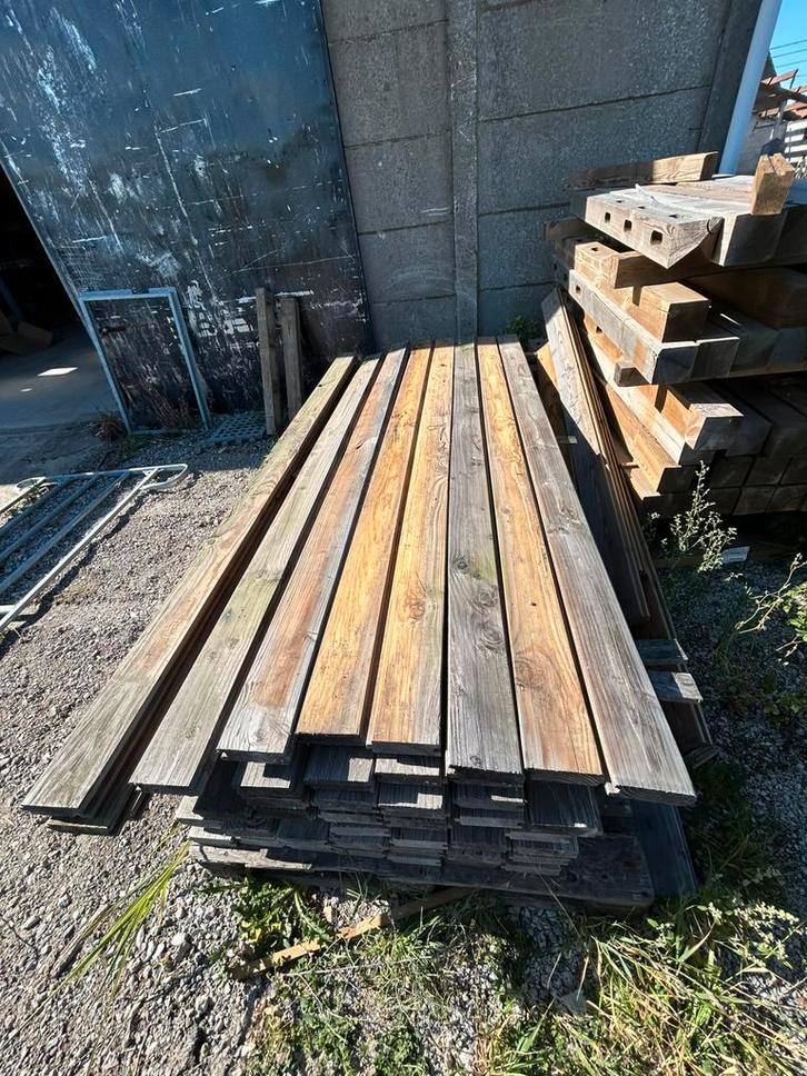Douglas planken tand en groef, Tuin en Terras, Palen, Balken en Planken, Zo goed als nieuw, Planken, Hardhout, Ophalen