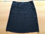 Zwarte halflange linnen rok - maat 48, Zwart, SIXTH SENSE, Maat 46/48 (XL) of groter, Ophalen of Verzenden