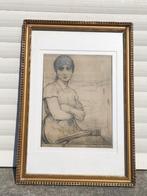 Lithographie hiercheuse signe Armand rassenfosse, Antiek en Kunst, Ophalen of Verzenden
