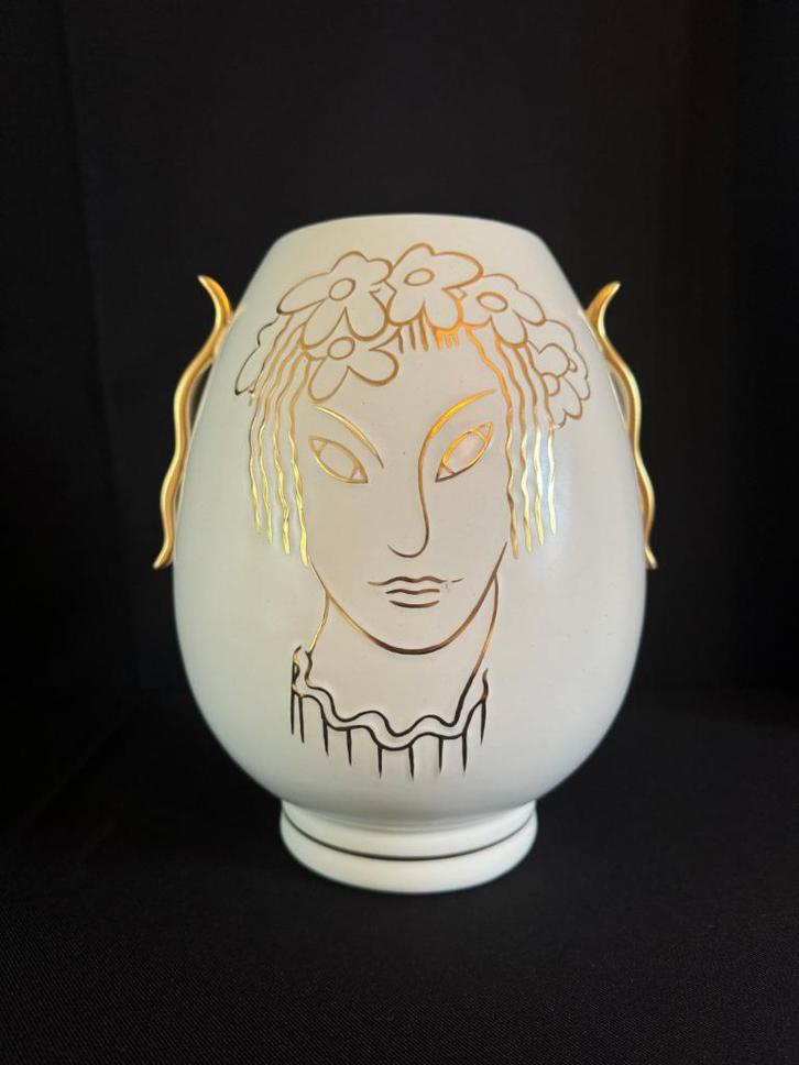 Raymond Chevalier – 1430– vaas met tropisch gezicht, Antiek en Kunst, Antiek | Keramiek en Aardewerk, Ophalen of Verzenden