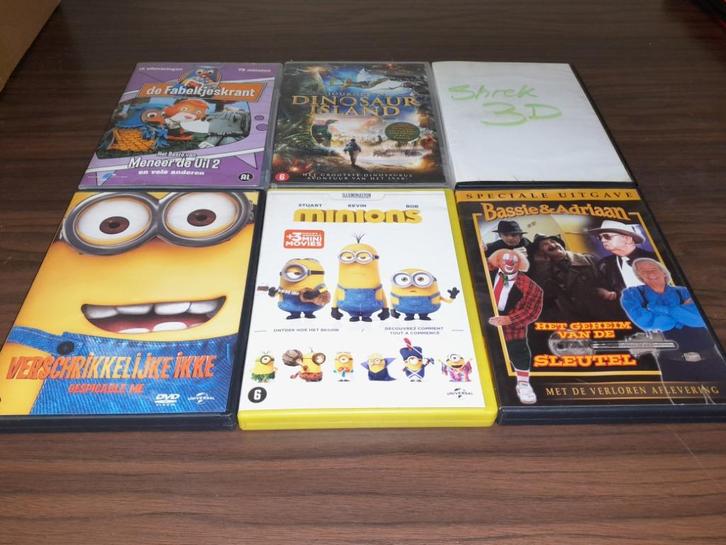 6 DVD’s: Bassie & Adriaan–Fabeltjes Krant–Minions–Shrek 3D, Cd's en Dvd's, Dvd's | Kinderen en Jeugd, Gebruikt, Tv non-fictie
