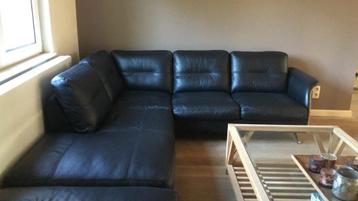 Salon en cuir noir, Banc d'angle, Quatre personnes ou plus, Cuir, Comme neuf