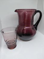 Vintage Amethyst set water kan en drinkglas, Ophalen of Verzenden