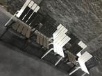 stoelen wit grijs (directeurswoning), Vijf, Zes of meer stoelen, Grijs, Gebruikt, Hout