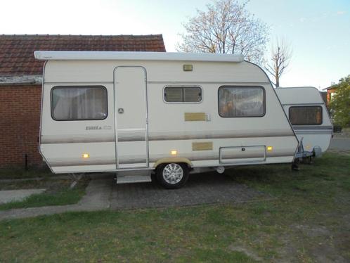 mooie home car 432,vast bed,treinzit,wc en wasbakje+luifel-, Caravans en Kamperen, Caravans, Bedrijf, tot en met 4, 750 - 1000 kg