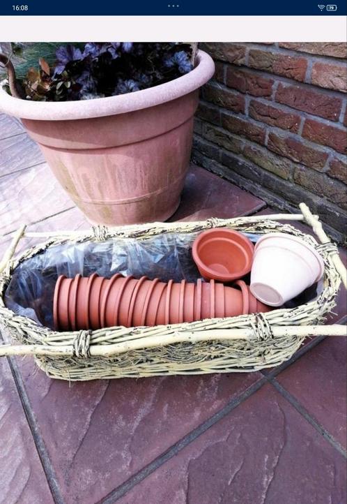 14 nieuwe terracotta bloempotjes zonder gaatje, Mortsel, Tuin en Terras, Bloembakken en Plantenbakken, Nieuw, Ophalen