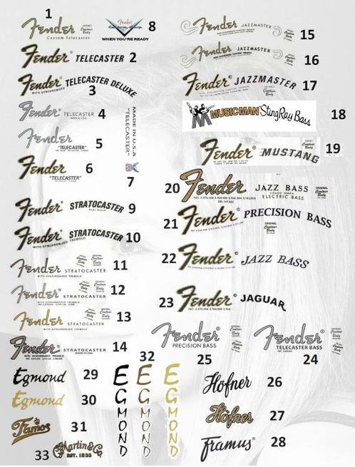 Restauratie waterslidedecals aangeboden € 3,50 per stuk  of?, Musique & Instruments, Instruments | Pièces, Neuf, Enlèvement ou Envoi