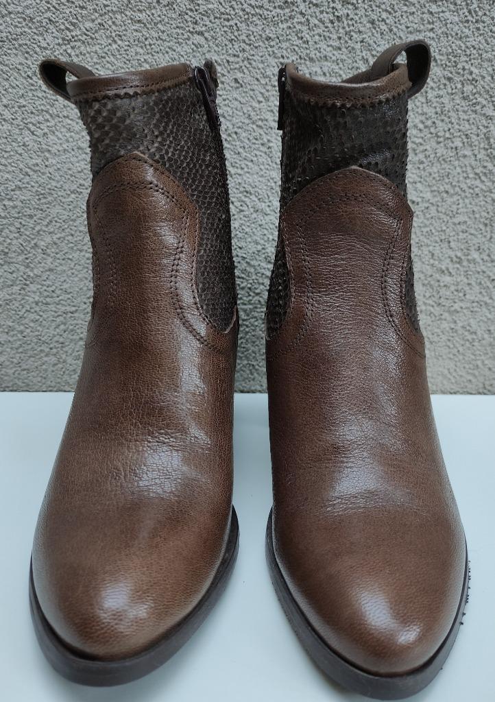 Croco Western Boots Vera Gomma mt 38, Kleding | Dames, Schoenen, Zo goed als nieuw, Lage of Enkellaarzen, Bruin, Ophalen of Verzenden