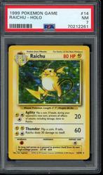 Raichu Holo PSA 7 - 14/102 - Base Set 1999, Hobby en Vrije tijd, Verzenden, Zo goed als nieuw, Losse kaart, Foil
