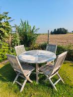 Deugdelijke kwaliteitsvolle teakhouten tuinset, Ophalen of Verzenden, Zo goed als nieuw, Hout, Tuinset