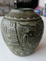 Vase Grès teint vieux bronze ART DÉCO. Signé Marco Quartz., Antiquités & Art, Antiquités | Vases
