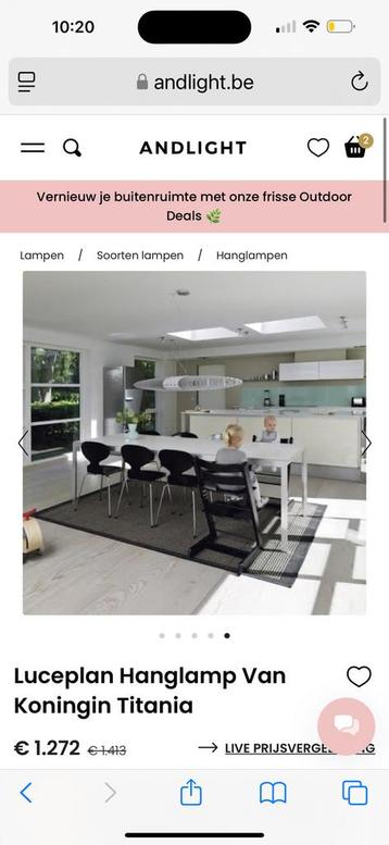 Luceplan Titania - hanglamp alu, Huis en Inrichting, Lampen | Hanglampen, Ophalen, Zo goed als nieuw