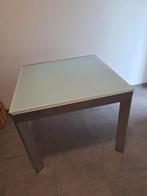 Glazen eettafel 90x90. Uitschuifbaar tot 150cm, Huis en Inrichting, Tafels | Salontafels, Ophalen, Glas