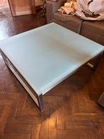 Salontafel glas met metalen onderstel, 50 tot 100 cm, Minder dan 50 cm, Glas, Zo goed als nieuw