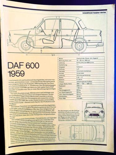 DAF 600 1959, Informatie over de DAF 600, Boeken, Auto's | Folders en Tijdschriften, Gelezen, Overige merken, Verzenden