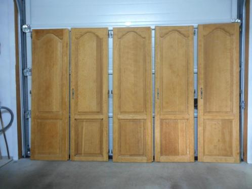 Portes d'armoire en chêne, Doe-het-zelf en Bouw, Raamkozijnen en Schuifdeuren, Gebruikt, Overige typen, Hout, 150 tot 225 cm, Minder dan 75 cm