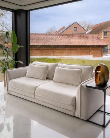 Moderne beige slaapbank met opbergruimte – NIEUW beschikbaar voor biedingen
