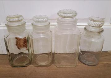 3 antieke snoeppotten in glas, Beukers en Rijneke, snoep, Enlèvement ou Envoi