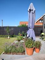 Parasol Averbode 3m00 x 3m00 incl. Zware voet - kleur paars, Ophalen, Gebruikt, 3 tot 4 meter, Stokparasol