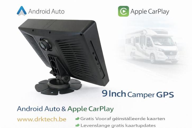 9' Android Auto-Carplay Dashcam Camper, Auto GPS Navigatie., Caravanes & Camping, Camping-car Accessoires, Neuf, Enlèvement ou Envoi