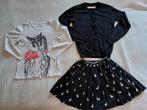 Set rokje, longsleeve en gilet 110-116, Gebruikt, Meisje, Ophalen of Verzenden, Setje