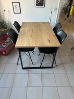 Tafel met 4 stoelen, 2 minuscule beschadigingen aan de tafel, Huis en Inrichting, Tafels | Eettafels, Ophalen, Overige materialen