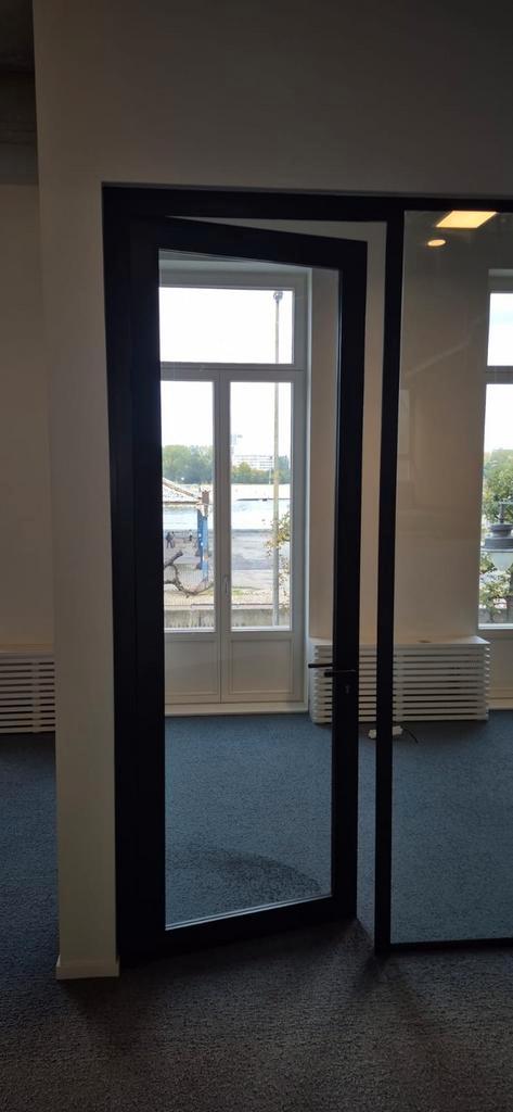 Glazen binnendeuren., Doe-het-zelf en Bouw, Raamkozijnen en Schuifdeuren, Gebruikt, Aluminium, Ophalen