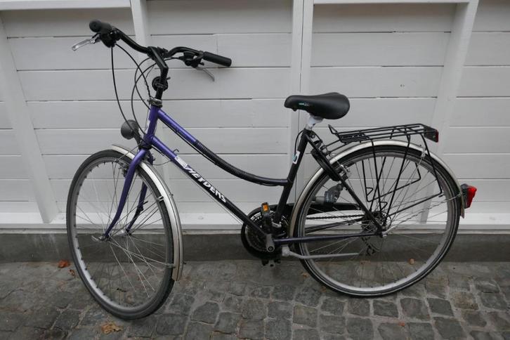 Hybride fiets (aluminium), Fietsen en Brommers, Fietsen | Mountainbikes en ATB, Gebruikt, 45 tot 49 cm, Geen vering, Ophalen
