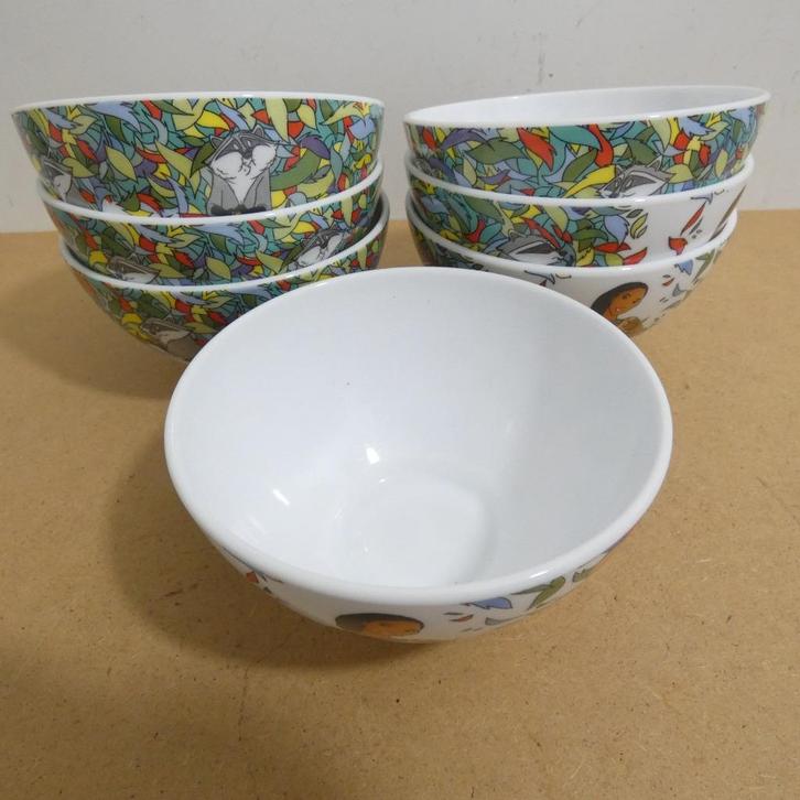 Disney - Pocahontas - 7 kommen [923], Verzamelen, Disney, Zo goed als nieuw, Servies, Pocahontas of Kl. Zeemeermin, Ophalen of Verzenden