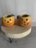 Halloween : 2 theelichthouders, Overige materialen, Overige kleuren, Ophalen of Verzenden, Zo goed als nieuw