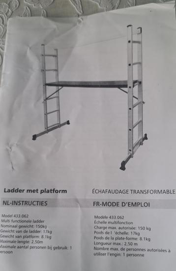 Verplaatsbare steigerladder, schuifladder, trapladder beschikbaar voor biedingen