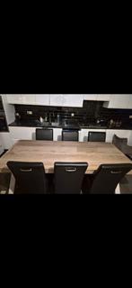 Moderne, onderhoudsvriendelijke eettafel + 6 stoelen!!, Huis en Inrichting, Ophalen
