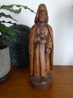 Vintage houten Beeld Jezus Heilig Hart Houtsnijwerk, Ophalen of Verzenden