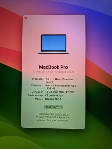 Laagste Prijs! Macbook pro 13" 2019 + sitecom multiport adap beschikbaar voor biedingen